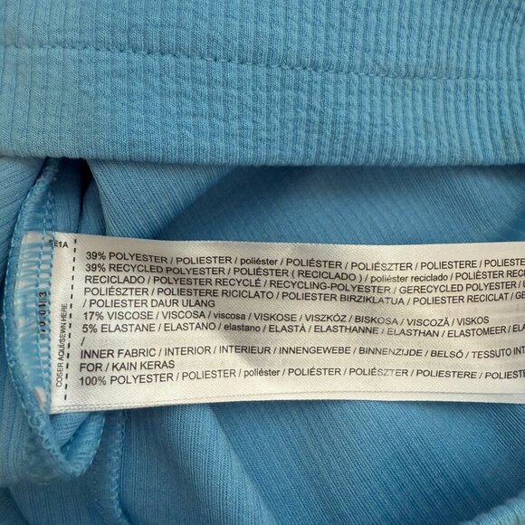 Mango Crisscross Strap Bodycon Mini Dress Women's 2 Blue Going Out Ribbed NWOT - Picture 12 of 14